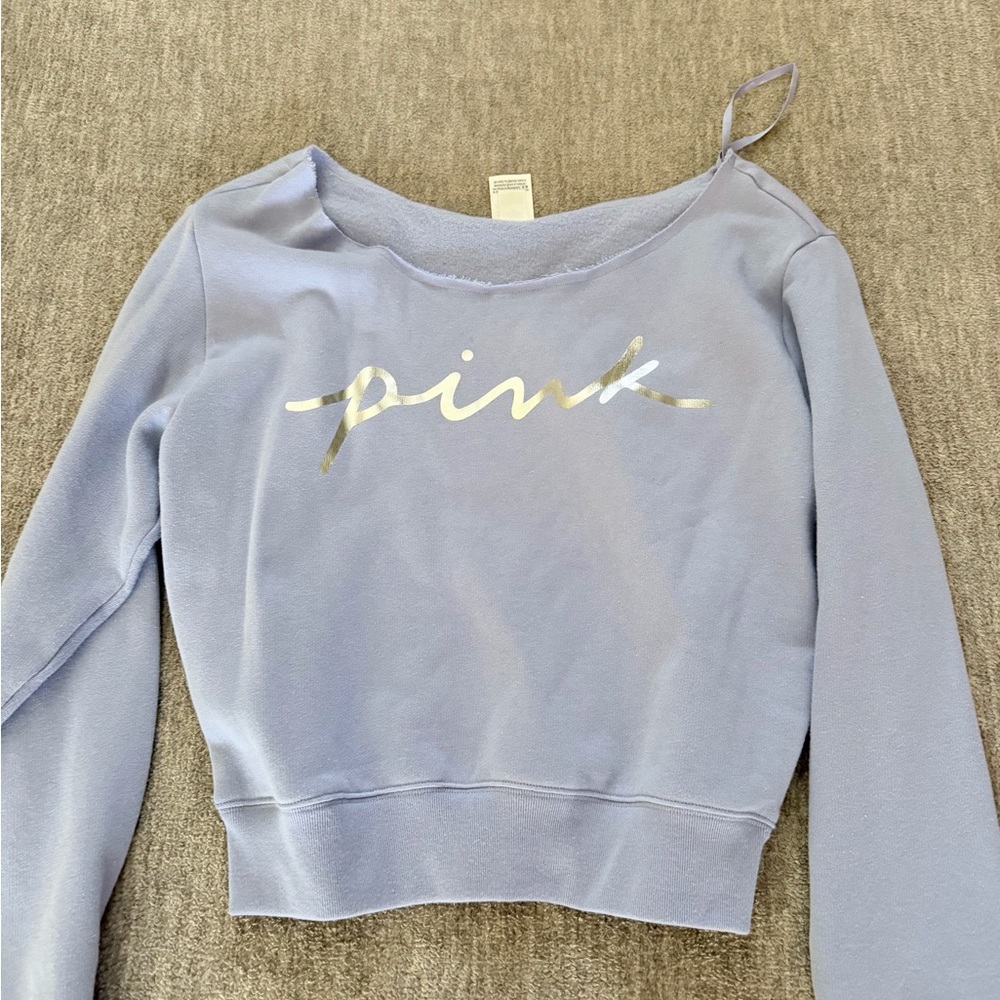 PINK Victoria's Secret Lavender Off-the-Shoulder Sweater